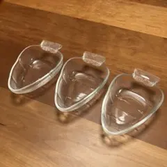 にんじん模様 レトロ ガラス皿 フルーツ皿 デザート皿 3枚セット