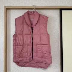 洗濯可能 ダウンベスト ピンク 収納袋付き