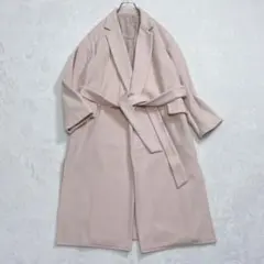 『6 ビューティー＆ユース UA』ガウンロングコート ピンク ウール ベルト