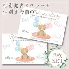 ③ジェンダーリビールカード くま 2枚セット