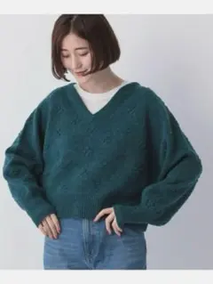 A part by☆5GポンポンニットVプルオーバー