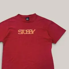 90s USA製 OLD STUSSY 紺タグ ロゴTシャツ レッド M