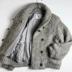 バーバリー　ヴィンテージ　ショールカラー　ウール　ブルゾン　くるみボタン