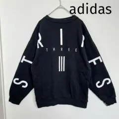 adidasスウェット トレーナー ブラック バックプリント ロゴ ユニセックスのサムネイル