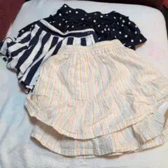 【値下げ】子供服　100 スカート　キュロット　3点セット