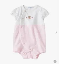 familiar 現行品 さくらんぼ リアちゃん 赤チェック 半袖ロンパース