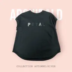 Tシャツ　ロゴ入り（パール、刺繍）　黒　Mサイズ