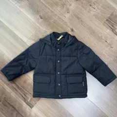 コムサイズム　フード付き ダウンコート 90サイズ 黒　クリーニング済み