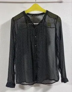【ZARA】ドット柄 シースルー長袖シャツ