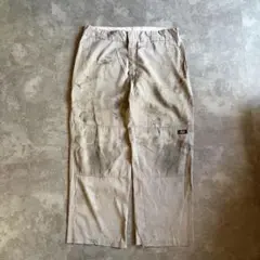 Dickies ルーズフィット ダブルニー ワークパンツ グレー W36 極太