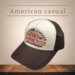 アメカジ　メッシュキャップ　メンズ　レトロ　 刺繍 ヴィンテージ風 y2k