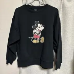 Disney ミッキーマウス スウェット トレーナー ブラック ヴェテージ風