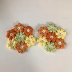 ぷっくりお花のコースター　ハンドメイド