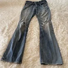 バックナンバー レディース デニム 青系 ダメージあり カジュアル