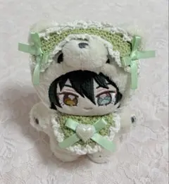 いつぬい ぬい ぬい服 ヘッドドレス スタイ ライトグリーン×ホワイト 編み物