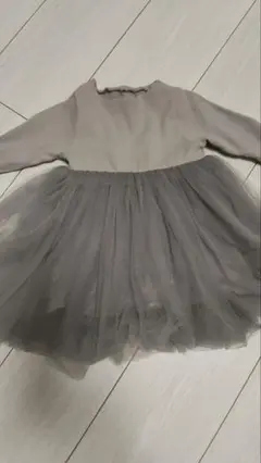韓国服　チュールワンピースグレー