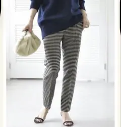 スピックアンドスパン　両面起毛テーパードパンツ　36 S 千鳥孔子