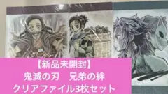 【新品未開封】鬼滅の刃 クリアファイル3枚　兄弟の絆 炭治郎　禰豆子　錆兎