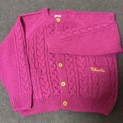 GOOD OLD ピンク ケーブルニットカーディガン