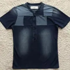 ★希少 Lサイズ★ AKM Tシャツ パッチワーク ヘンリーネック ロゴボタンのサムネイル