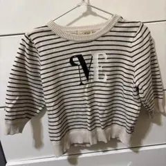 ストライプ 半袖ニット 半袖