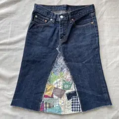 LEVI'S リーバイス デニムスカート パッチワーク リメイク風 W29のサムネイル