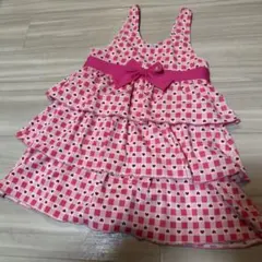 女の子用　ハート柄水着ワンピース　ミキハウス