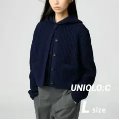 【未使用】UNIQLO ワッフルニットクルーネックカーディガン Lサイズ