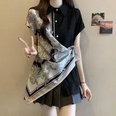 ❤️大きいサイズ❤️レディース トップス　ブラウス　2WAY 春夏　新品 半袖ｈ