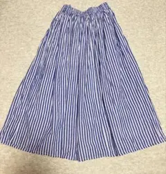 LUPILIEN コットン ギャザー ふんわり ロングスカート ストライプのサムネイル