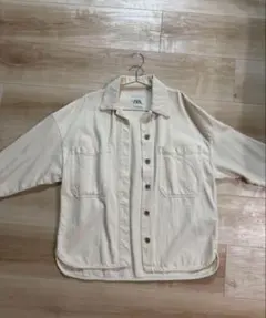 ZARA ザラホワイトデニムシャツオーバーサイズ ジャケット