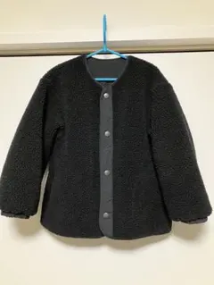 ユニクロ　キルティングボアリバーシブルジャケット黒 ブラック　110 キッズ