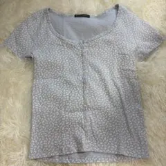 Brandy Melville 花柄 リブ 半袖Tシャツのサムネイル