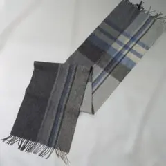 OPAQUECLIP　ブルー系チェック　WOOLマフラー