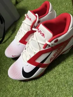 ナイキ 27 アルファメナス プロ アメフト スパイク シューズ 靴 白 赤 ナイキ 27 アルファメナス プロ アメフト スパイク シューズ 靴 白 赤