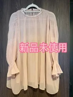 ☆シフォン 涼しい トップス 袖リボン ライトピンク M | Mercari