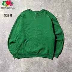 00s フルーツオブザルーム 古着 無地 Y2K ノームコア M グリーン