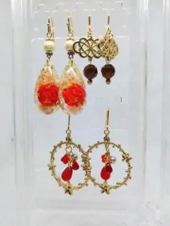 ピアス　3点セット　ハンドメイド