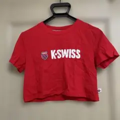 K-SWISS・FOREVER 21　コラボ Tシャツ　クロップド丈　赤　S