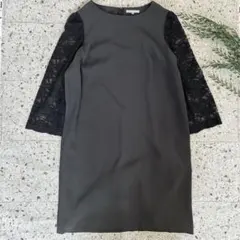 【美品✨】23区 Applaudir袖レースワンピース 黒 お呼ばれ サイズ40