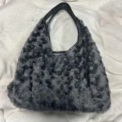 【ITS’DEMO】フェイクファー ハンドバッグ グレー