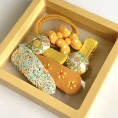 ヘアアクセサリー ヘアゴム ヘアピン かわいい イエロー 黄色 赤ちゃん 小さめ