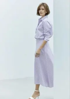 Theory luxeセオリーリュクス＊ストライプシャツ＊ライラック色＊今季春夏