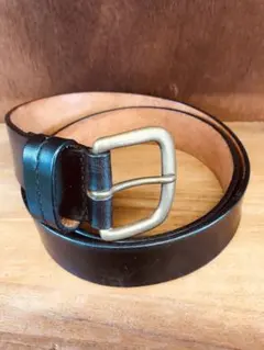 牛本革　レザーベルト　ハンドメイド　黒革
