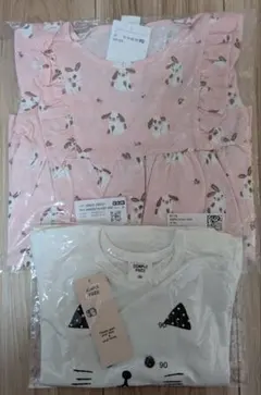 新品　ノースリーブワンピース&Tシャツ　90サイズのサムネイル