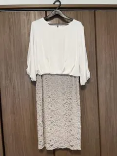 GLACIER ホワイト・ベージュ レースワンピース Mサイズ