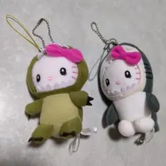 USJ限定ハローキティ ぬいぐるみ マスコット ストラップ 2個