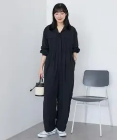 アメホリ　ブラック オールインワン サロペットのサムネイル
