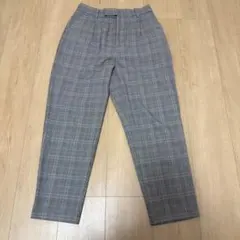 le.coeur blanc グレンチェック柄 テーパードパンツ