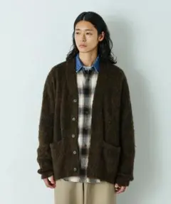 ナノユニバースHOTEL PALACEフライフロントミックスシ ギーカーディガン